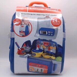 Little Chef Deluxe Backpack Kitchen 24 Pc Kids Cooking Playset Toy